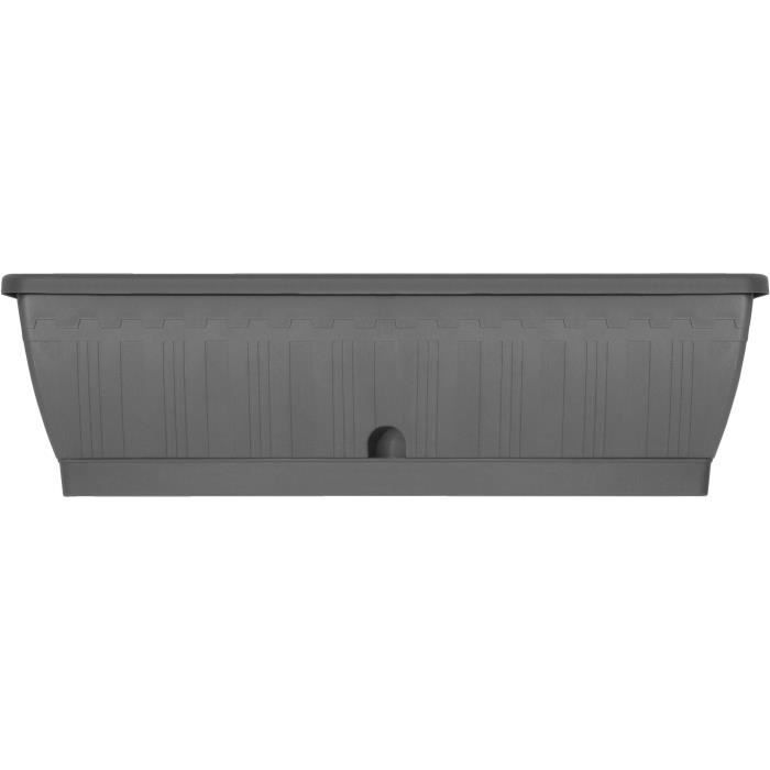 Jardiniere - GARDEN ID Terraflor - Antracite 60 cm - Durabilità - Riserva d'acqua - Riciclato e riciclabile al 100% - Volume per le piante.