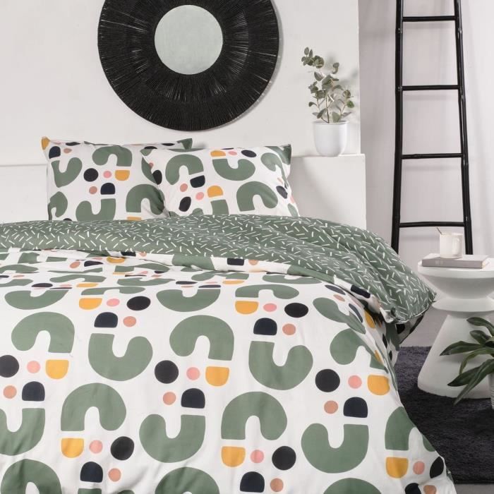 Bedding set - TODAY - Sunshine - 2 people - 240x220cm - Cotton - Green - Other patterns