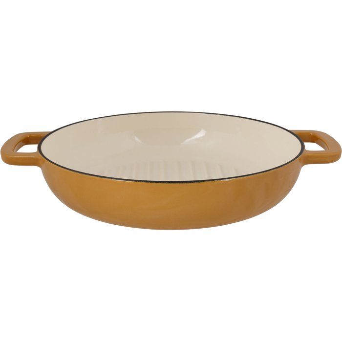 Poêle à Grill en Fonte Émaillée - 28 cm - Ambre - COSY & TRENDY