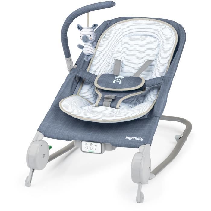 INGENUITY Happy belly deckchair - Chambray, Fixed or rocking position, Ultra-compact folding with storage bag provided