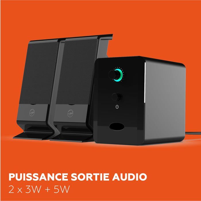 Image secondaire de Enceinte 2.1 - MOBILITY - ML314006 - Noir - 2 haut-parleurs - 5W de puissance
