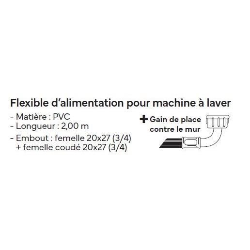 Image secondaire de Flexible d'alimentation pour machine a laver - NOVOBAIN - 2 m
