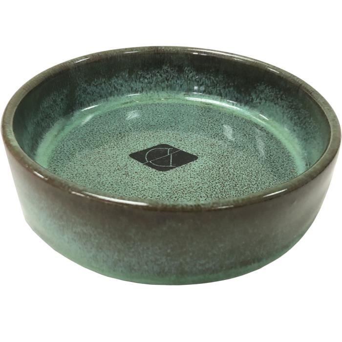 D&D Chat Gamelle Et Bol D`Eau Jasper Kat Green vert 13,5x13,5x4,5cm 0,377Kg