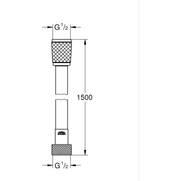 Shower hose - GROHE - 287412432 - 1.5 m - VitalioFlex Trend - Matt Black