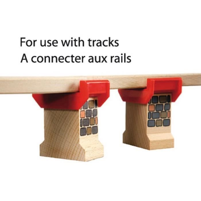 Brio World Supports de Pont  - Accessoire pour circuit de train en bois - Ravensburger - Mixte des 3 ans - 33254