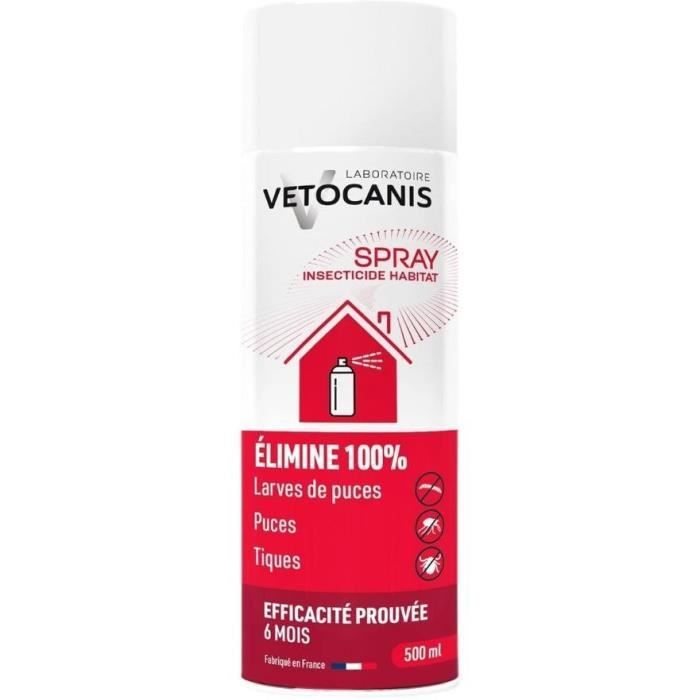 VETOCANIS Spray antipulgas y anti�caros para el hogar - 500 ml - Para gatos y perros