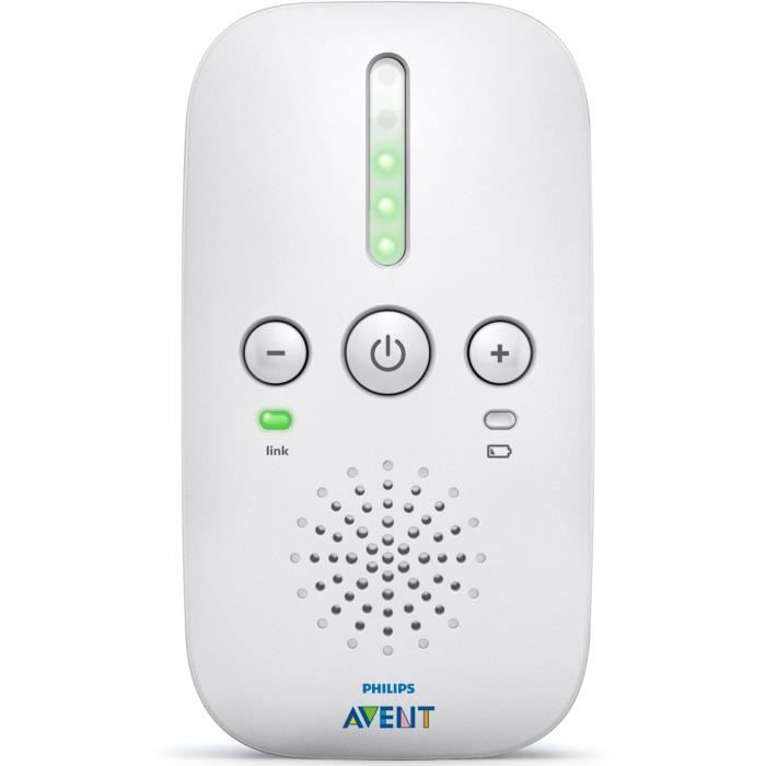 Philips Babyphone DECT SCD502 / 26 - A batteria o a rete - Portata 300 m - Funzione luce notturna