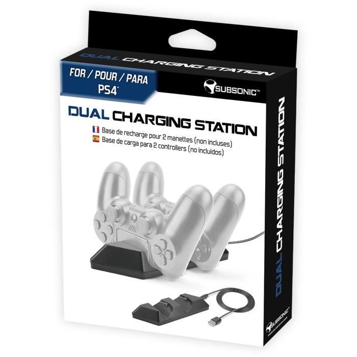 Station de recharge pour 2 manettes - SUBSONIC - PS4 / PS4 Slim / PS4 Pro