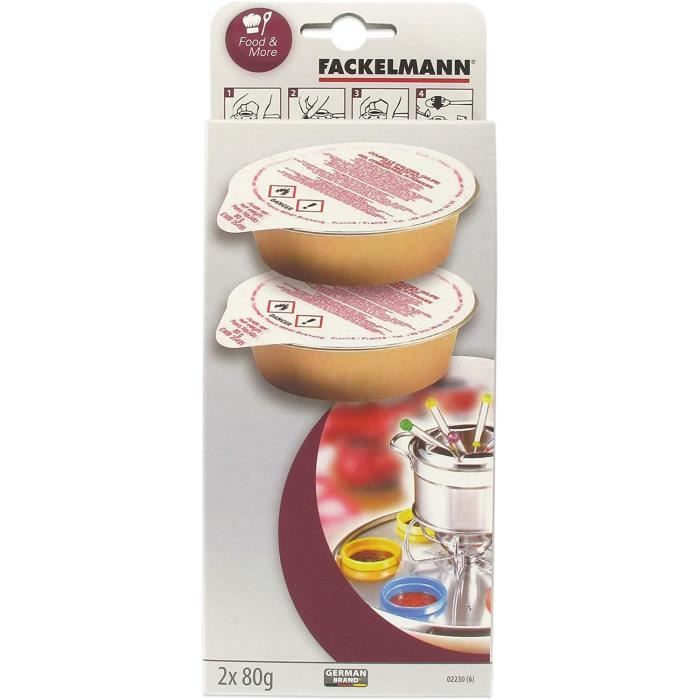 FACKELMANN Lot de 2 coupelles d'alcool gélifié