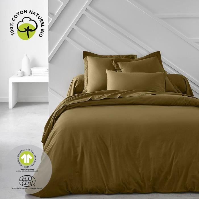 Image secondaire de Parure de lit - TODAY - 220 x 240 cm - Coton bio - Bronze - 2 taies d'oreillers incluses