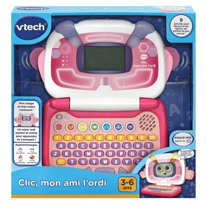 VTECH - Clic, mon Ami l'Ordi - Rose - Ordinateur Éducatif Enfant