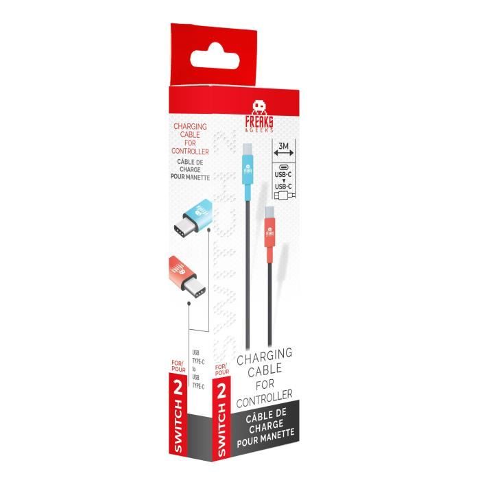 Image secondaire de Câble de charge - FREAKS AND GEEKS - Nintendo Switch 2 - Type C vers Type C - 3 m