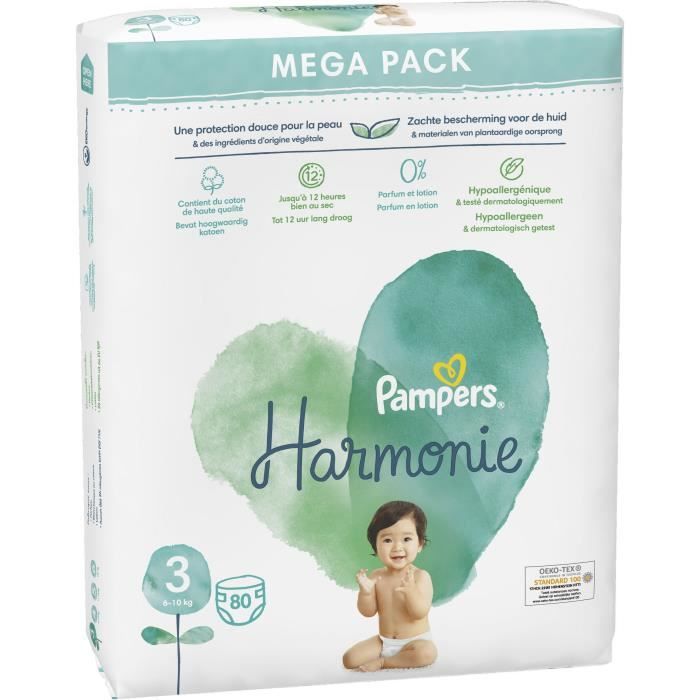 PAMPERS Harmonie Taille 3 - 80 Couches