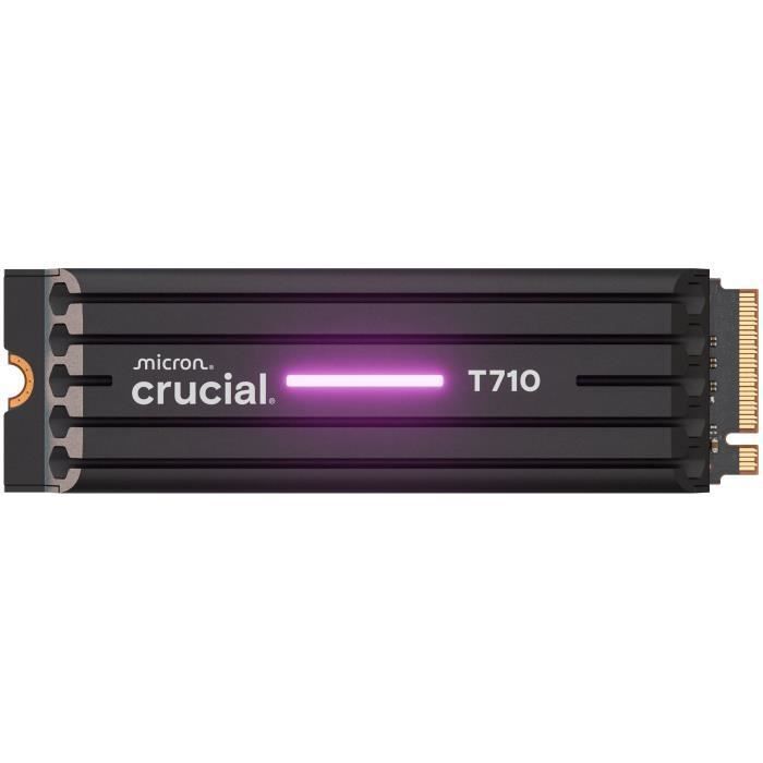 CRUCIAL - SSD interne - T710 - 4 To - avec dissipateur - PCIe Gen5 NVMe M.2
