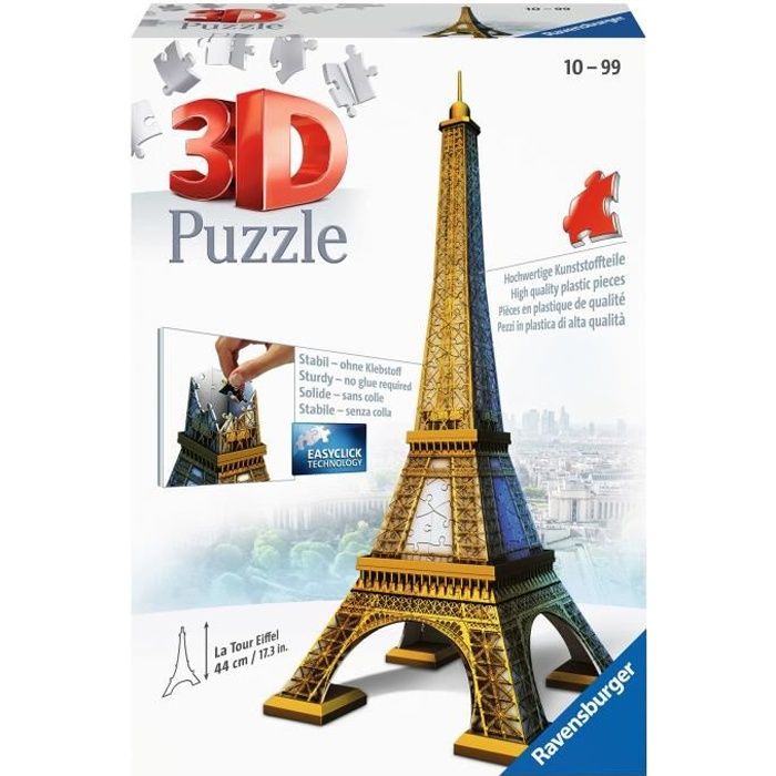 voltereta Fiel fusión RAVENSBURGER 3D Puzzle Torre Eiffel 216 piezas