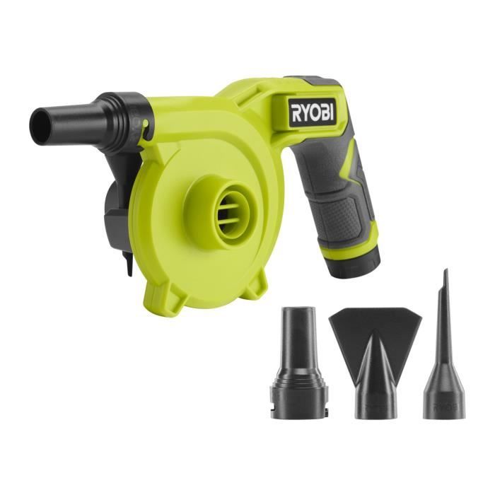 Gonfleur Dégonfleur RYOBI 4V - Débit Élevé 200 L/min avec 3 Embouts
