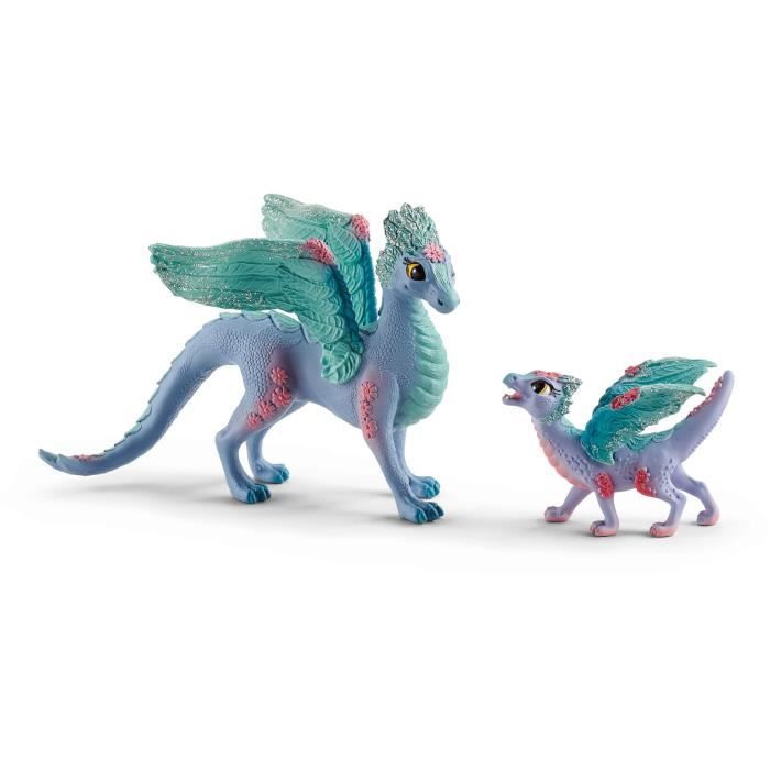 SCHLEICH - Figurine Dragon aux fleurs et son petit