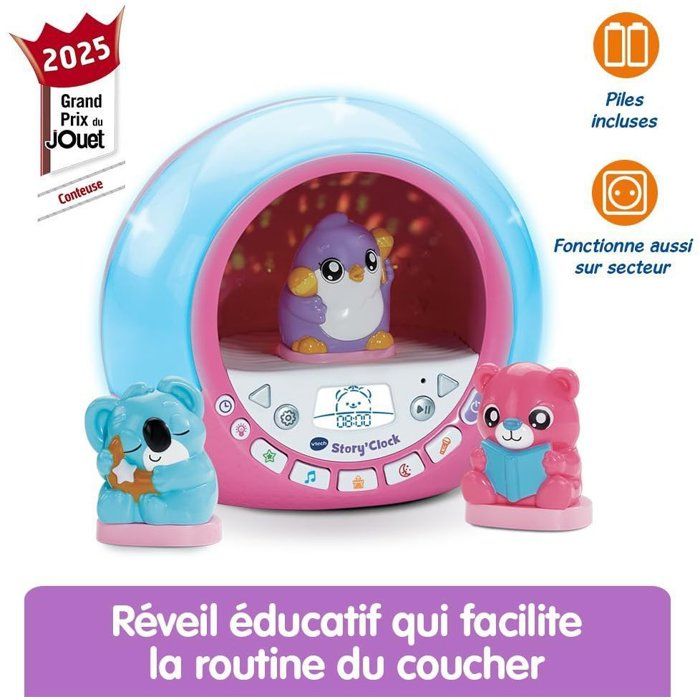 Image secondaire de VTECH Story'Clock - Conteuse-Réveil Rose pour Enfants