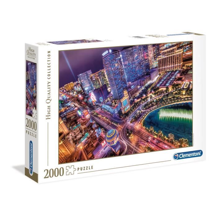 Puzzle - CLEMENTONI - Las Vegas - 2000 pieces - Images captivantes - Dimensions 97,5 x 66,8 cm