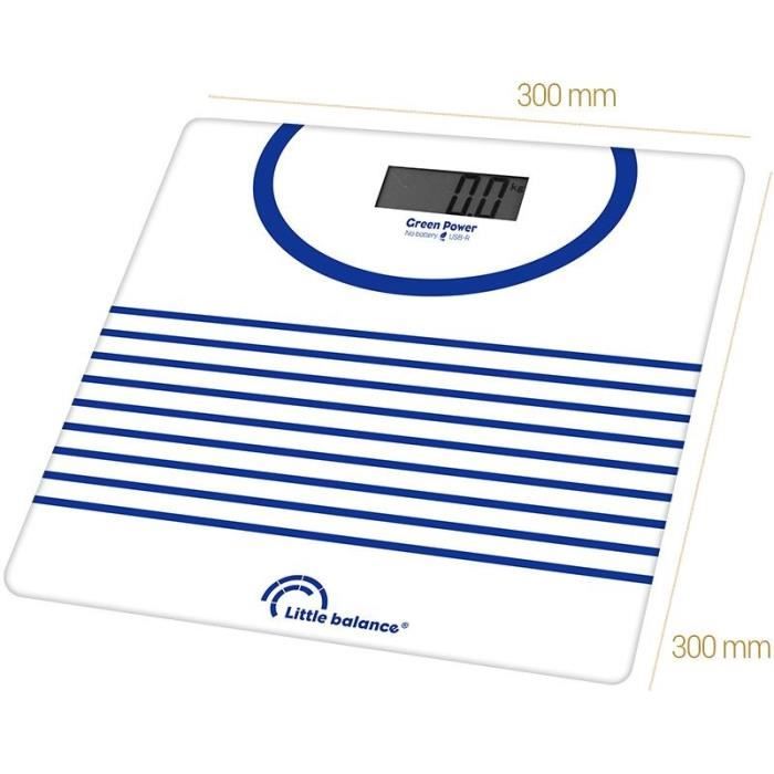 Bilancia pesapersone - LITTLE BALANCE - 8655 - Riparabile tramite USB - 180 kg / 100 g - Mariniere