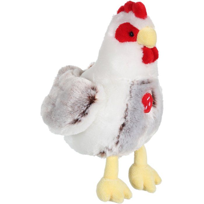 Poule Sonore en Peluche - GIPSY TOYS - 22 cm - Blanc et Marron