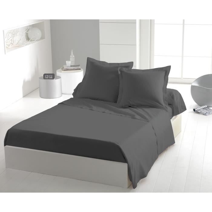 Flat sheet - HOME LINGE PASSION - 180 x 290 cm - 1 person - Anthracite