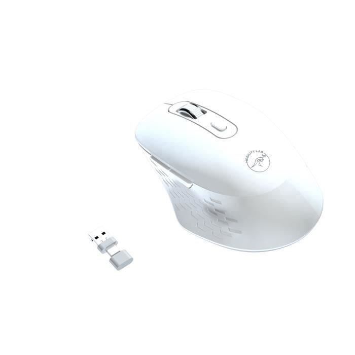 Mouse wireless - MOBILITY LAB - Omega - Ricevitore Bluetooth e 2,4GHz - Bianco - Clic silenziosi - Precisione regolabile