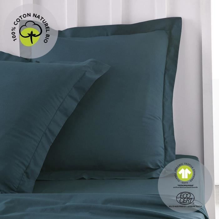 Taie d'oreiller - TODAY - 63 x 63 cm - Coton bio - Certifié GOTS - oeko-Tex