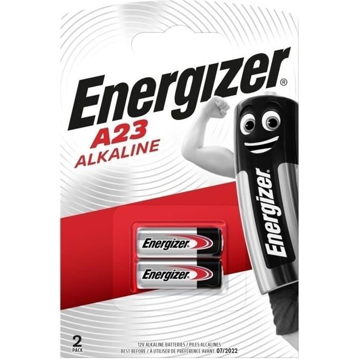 Pile alcaline miniature Energizer A23, pack de 2