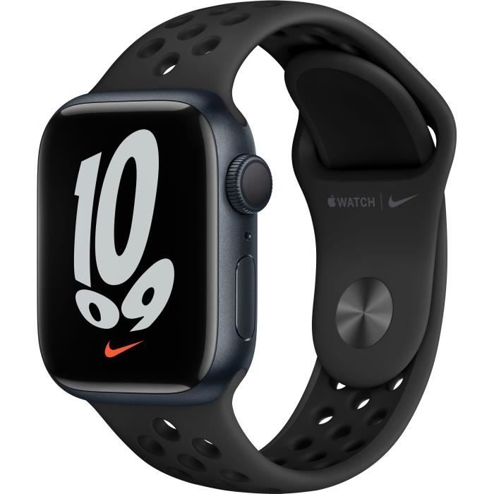 Apple Watch Nike Series 7 GPS - 41mm - Boîtier Midnight Aluminium - Bracelet Anthracite/Black Nike Sport Band - Regular
