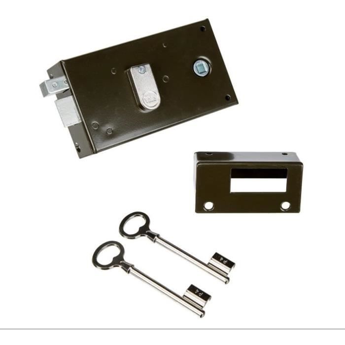 Horizontal surface-mounted lock with left mortise - YALE - YAH36G - Khaki - 2 keys supplied