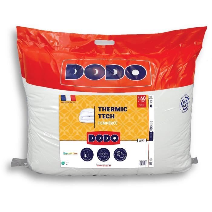 DODO - Couette tempérée 250 g/m² - THERMIC TECH - 140 x 200 cm - Blanc