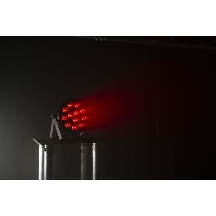 Projecteur PAR - IBIZA - THINPAR-12X6-RGBW - Avec 12 LEDs RVBB de 6W chacune - Noir