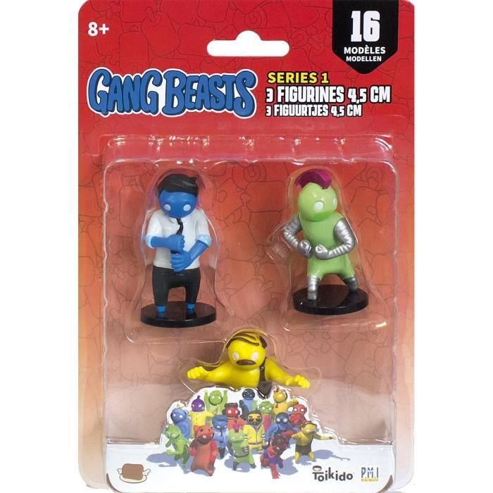 Gang Beasts - 3 Figurines de 4,5 cm - Lot #3 - Figurines de Collection - Jeux Vidéos - Lansay
