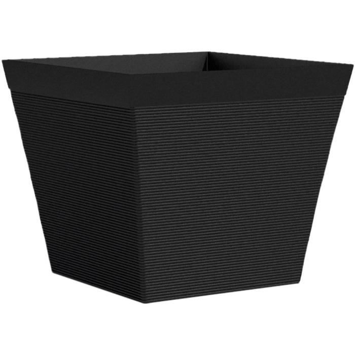 Vaso quadrato - GARDEN ID - Green Care Impact Nero-Anth - 29 x 26 cm - Garanzia 10 anni - 100% riciclato - Resistente UV/gel