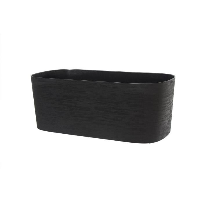Fioriera XL con riserva d'acqua - GARDEN ID Respect - Nero-Antracite 80 x 38 cm - 100% rifiuti domestici - 100% riciclabile