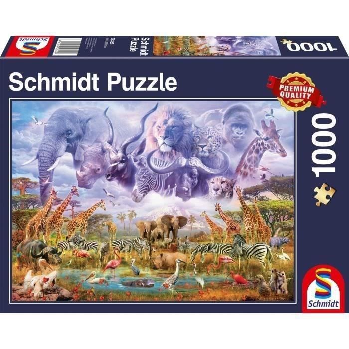 Puzzle - SCHMIDT SPIELE - Animaux autour d'un point d'eau - 1000 pieces