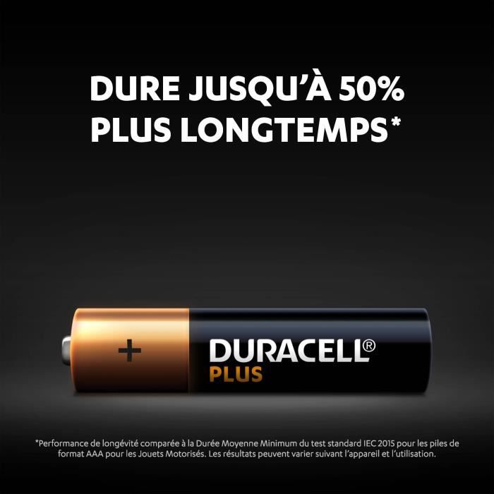 Duracell Plus, lot de 12 piles alcalines type AAA 1,5 Volts, LR03