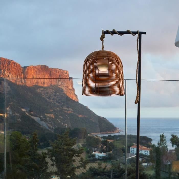 Hanging Lamp Nomadic Warm White LED 35 cm Polyrattan Adjustable Cord