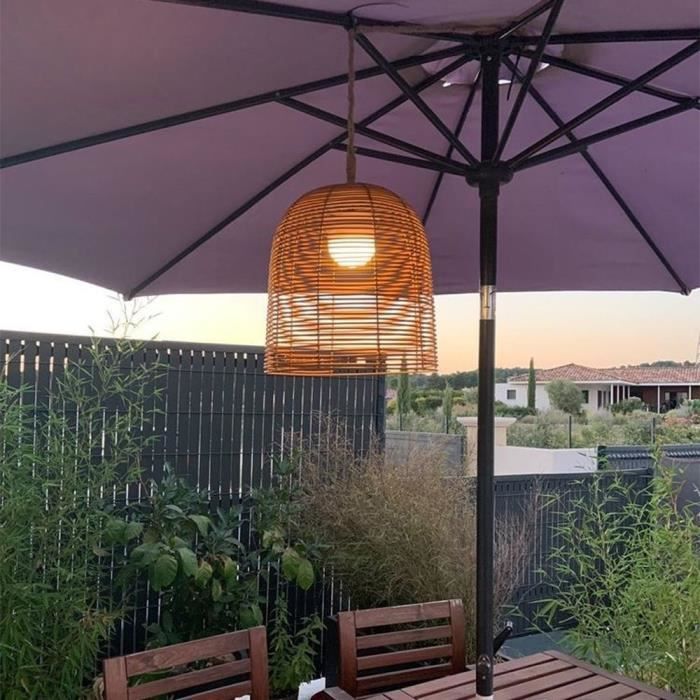 Hanging Lamp Nomadic Warm White LED 35 cm Polyrattan Adjustable Cord