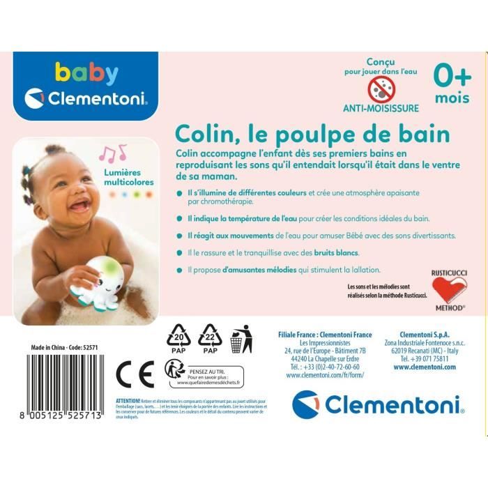 Clementoni - 52571 - Colin, le poulpe de bain