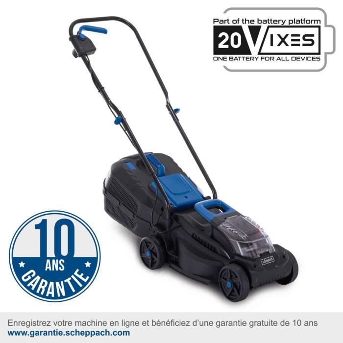 Image secondaire de Tondeuse sans fil BC-MP320-X - coupe 32cm+mulching+ramassage +hauteur réglable - SCHEPPACH 20V IXES - sans batterie ni chargeur