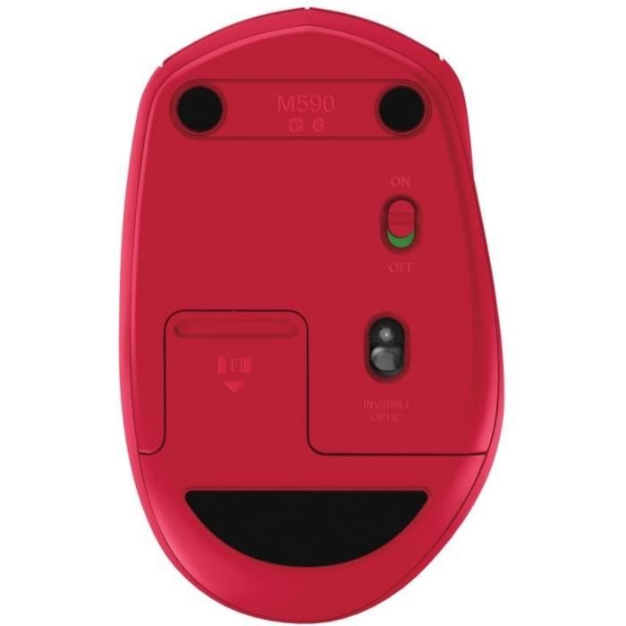 LOGITECH - Souris Multi-Device Silent M590 - Rouge