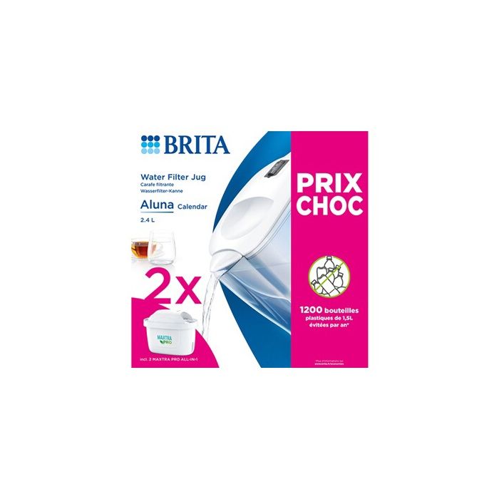 Carafe filtrante BRITA Aluna Calendar 2 mois MAXTRA PRO blanche - 2,4L