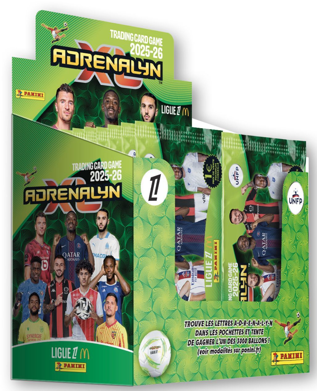 Boîte de 50 Pochettes de Cartes PANINI TCG ADRENALYN LIGUE 1 McDonald's 2025/26