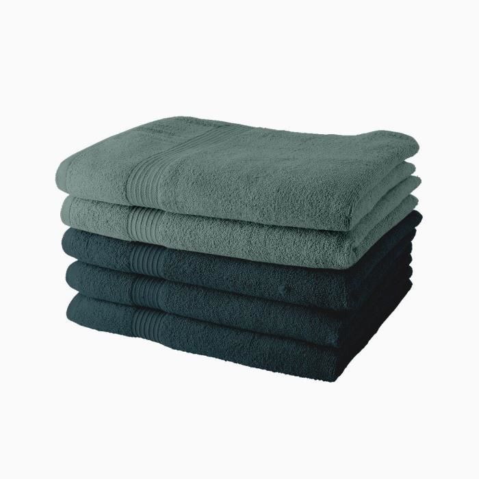 Set of 5 TODAY Bath Sheets 70x130 cm 100% Cotton - 3 peacock + 2 cecidon