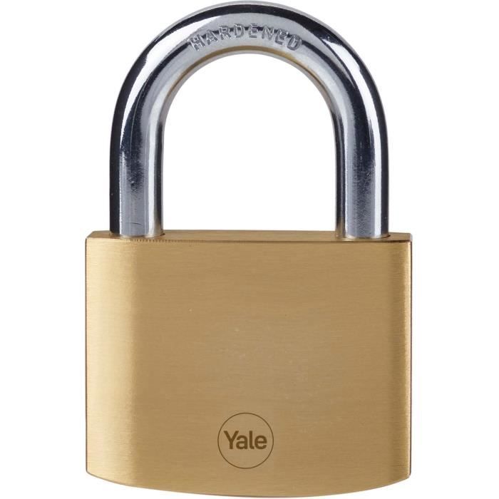 Candado de lat�n - YALE - Y110B/60/132/1 - 60 mm - Grillete de acero cementado - 3 llaves - Para trampillas de acceso, cadenas, escaleras, portones