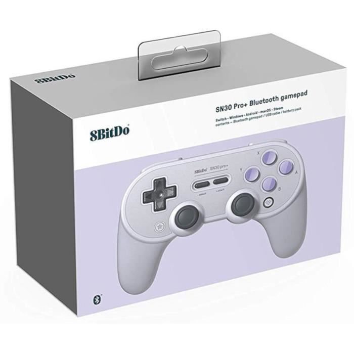 Manette Gamepad Bluetooth grise 8Bitdo SN30 Pro+ SN Edition pour Switch