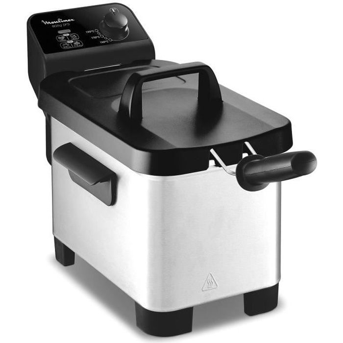 MOULINEX AM331020 Friteuse a huile semi-professionnelle, 3L, 1.2 kg de frites, Chauffe rapide, Température réglable, Easy Pro, Métal
