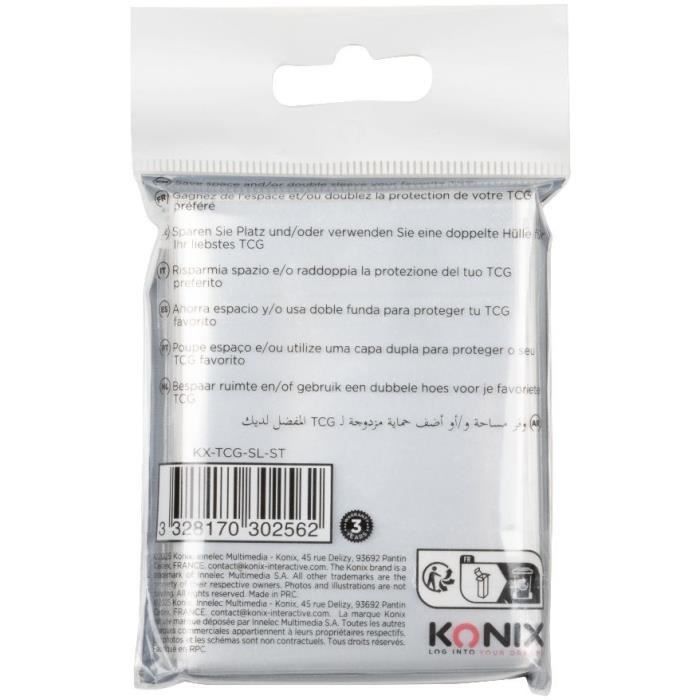 Image secondaire de Protege-cartes - KONIX - Perfect Sleeves - 100 pochettes - Compatible Magic The Gathering, Pokémon -Transparent